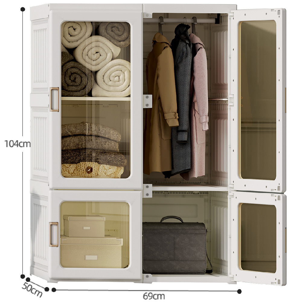 Kids Wardrobe Foldable Clothes Bedroom PP plastic Closets