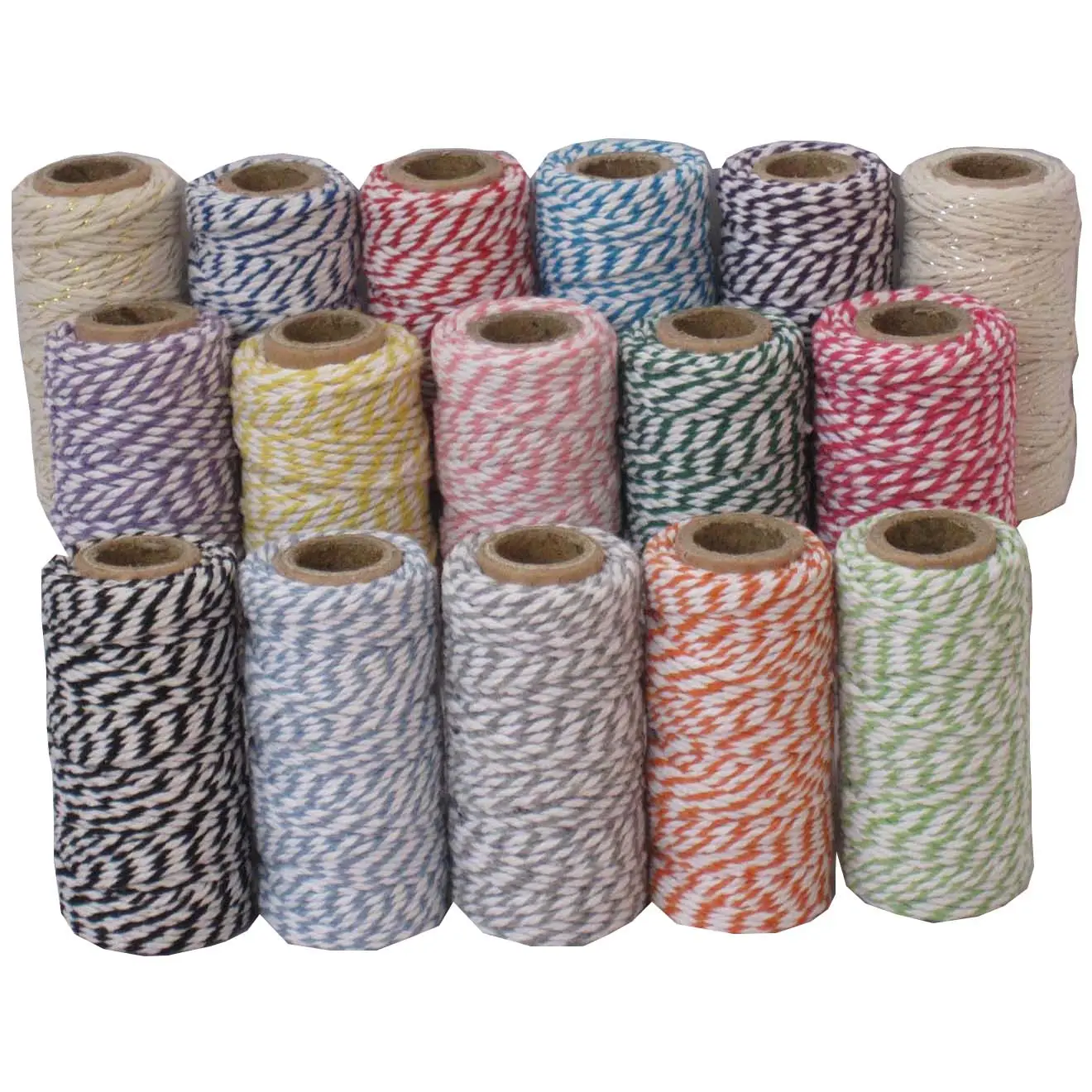 20m 2mm 12ply spool colored cotton twine, bakers twine for christmas gift wrapping