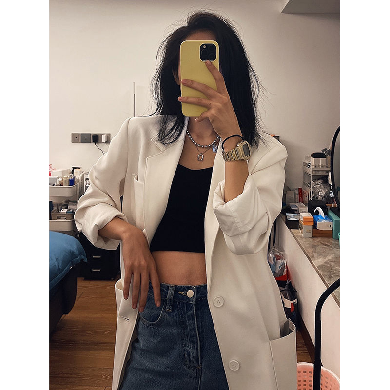 AS412 Fashion Trendy tokyo 2021 black Women Blazers Ladies jackets Autumn Loose Casual Plus Size Solid Work Blazers