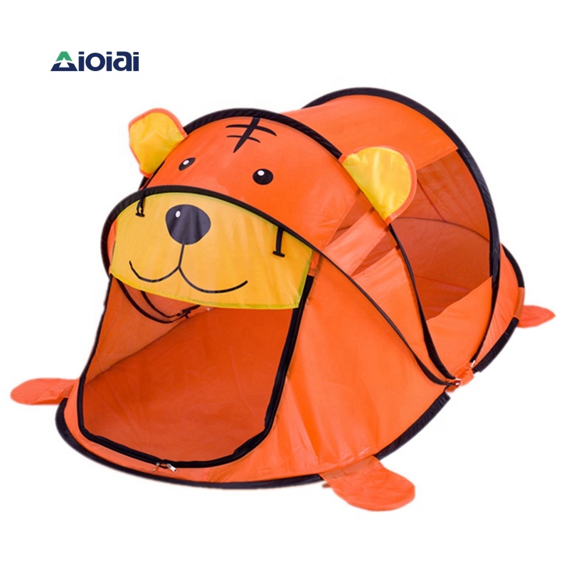 AIOIAI Boys and Girls Pop Up Foldable Gifts Playhouse For Indoor Outdoor Fun Games Cute Tiger Tent
