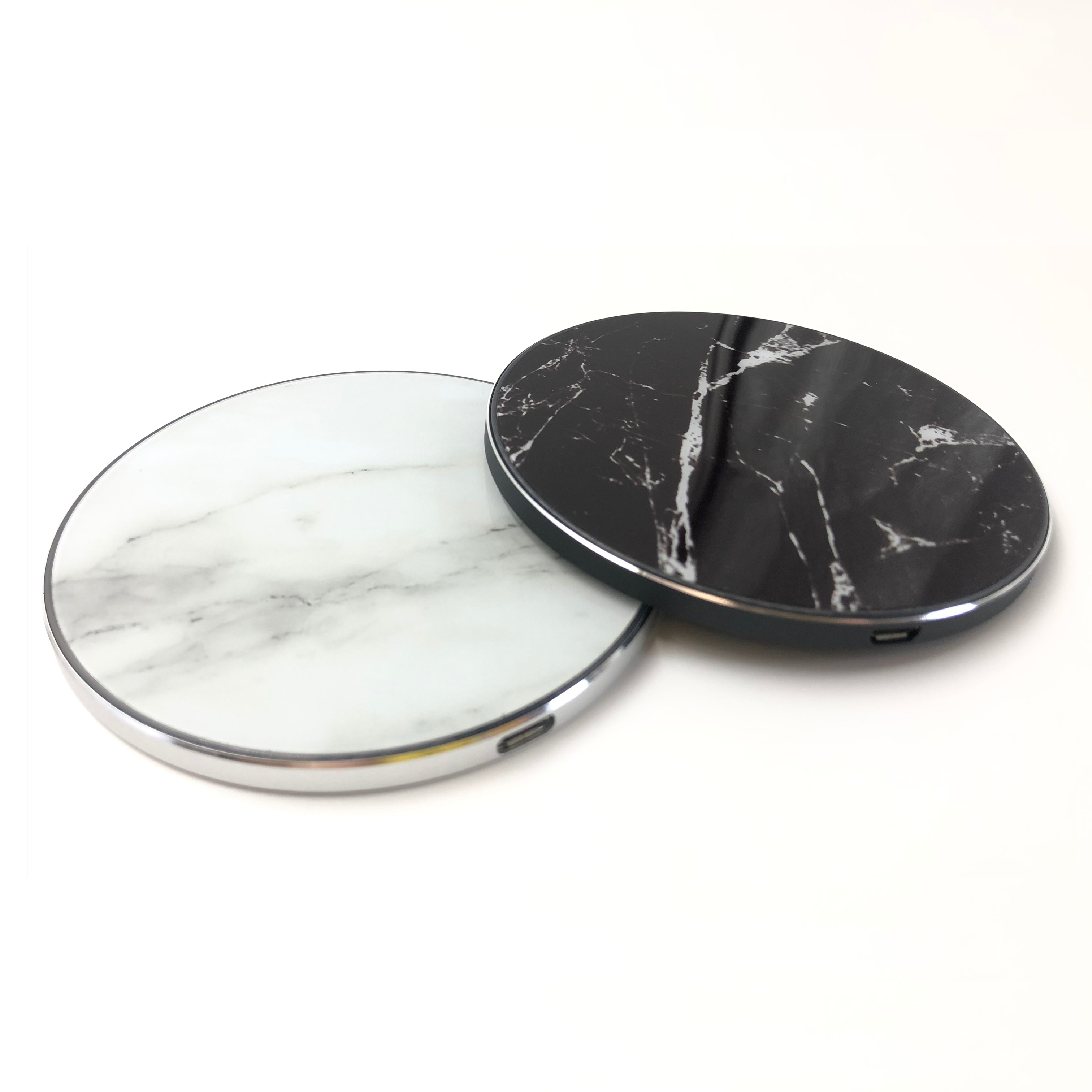 OEM 10W round portable marble style fast wireless charger, hot sell mobile phone charger wireless