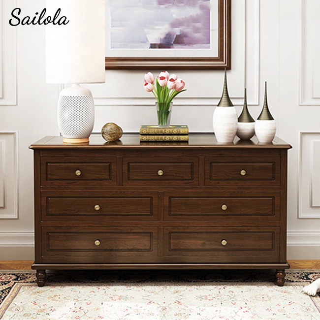 American Antique China Furniture Modern Buffet Side Table Cabinet Wood Living Room Cabinet