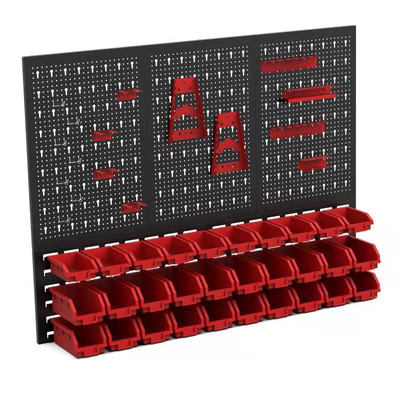 China Wall Mounted Pegboard Tool Screws Container Plastic Storage Boxes Wall Shelving Stacking Boxes Combine Tool Organization