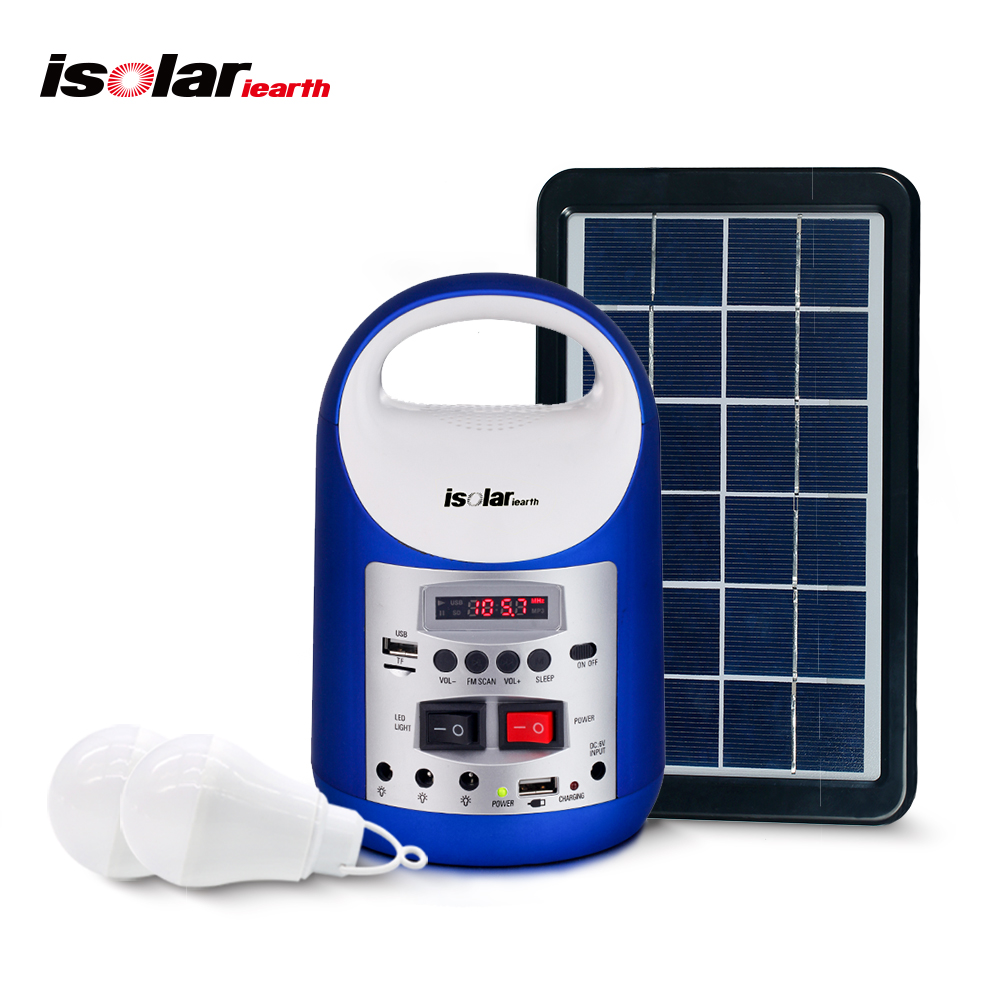 3W Mini Portable Home Solar Lighting Kits with handsfree kit speaker system