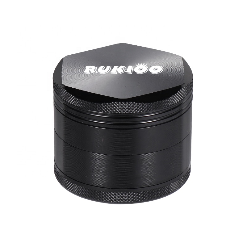 Новый дизайн, алмазная пластина Rukioo, оптовая продажа, 2 дюйма, 4 части, алюминиевые аксессуары для курения, высокое качество, портативная шлифовальная машина для трав