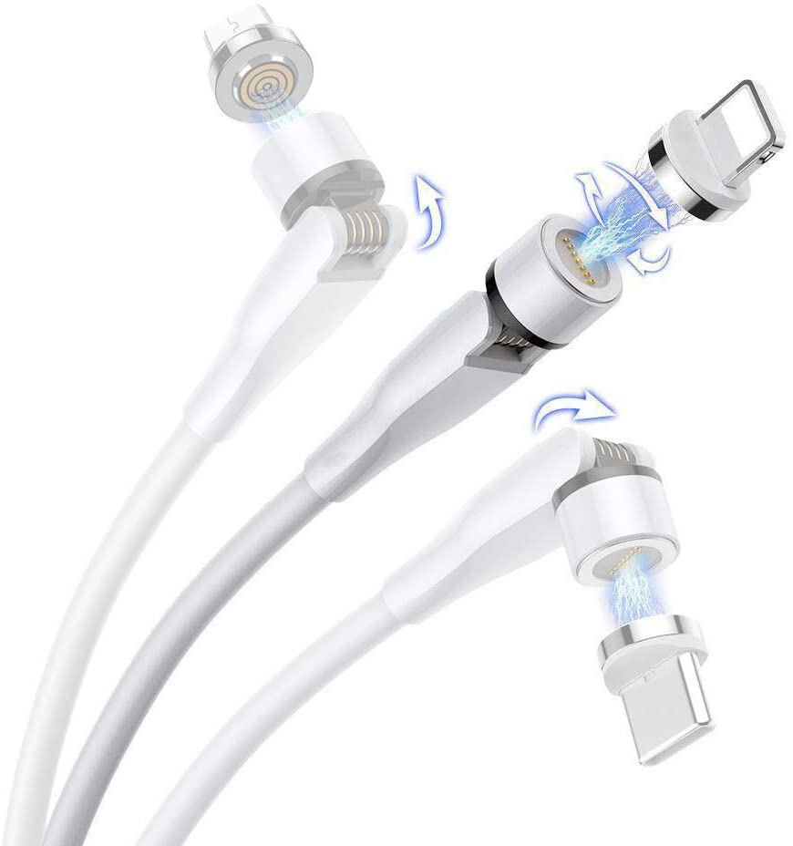 Usb-кабель с вращением на 360 градусов, 3 в 1, микро-usb, многофункциональный кабель для передачи данных, быстрая зарядка, Магнитный зарядный кабель
