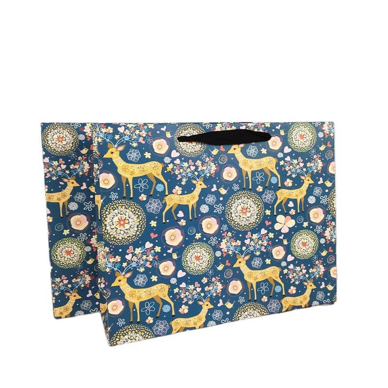 High Quality Black Kraft Paper Bag Custom Black Thank You Gift Bags Art Paper for Shopping