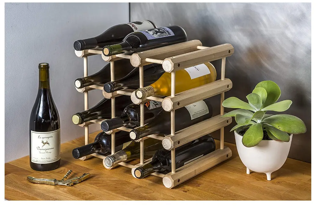 Wooden Modular Wine Rack With Natural Pinssmall Wine Rack
