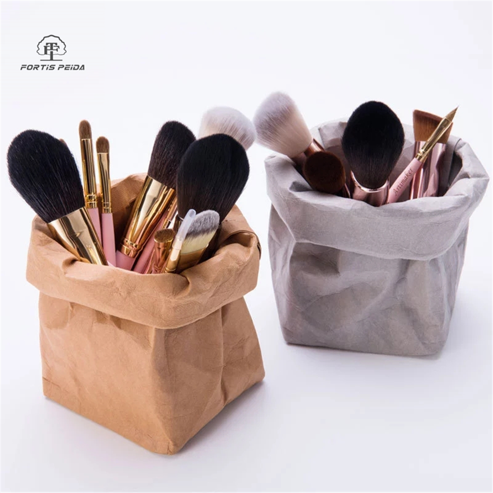 Makeup Brush Organizer Storage Bag Can Be Washed Kraft Cosmetics Storage bags