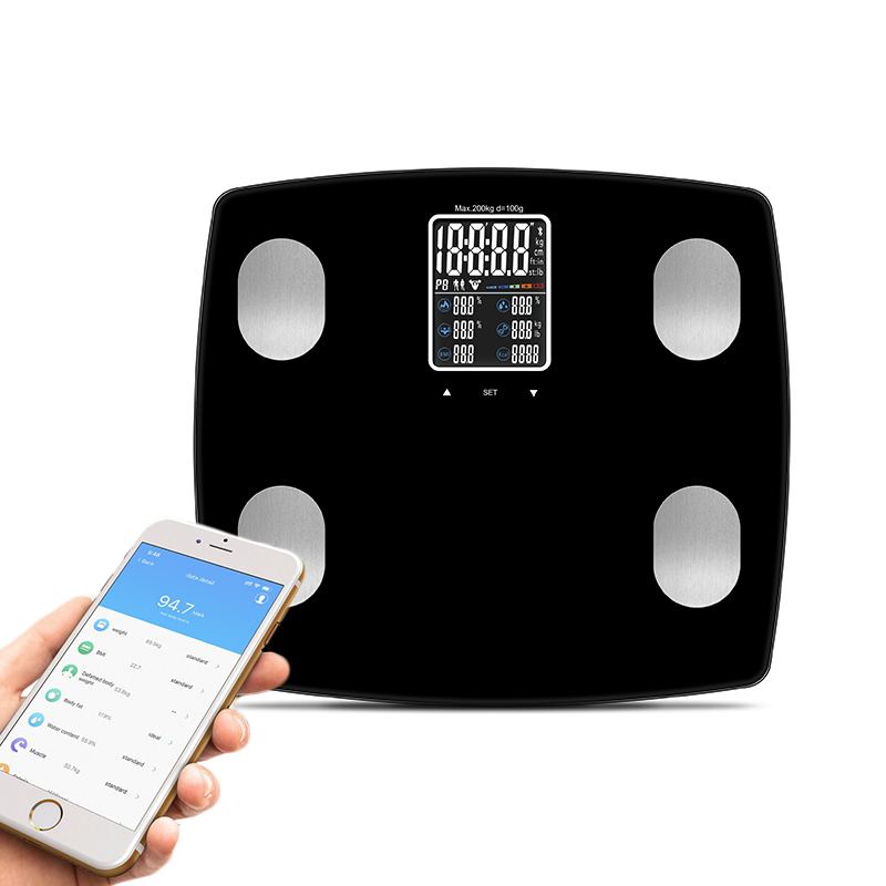 New Electic Large VA Display Glass 180kg Digital Smart Health Weight Bathroom Scale With Body Composition Measurement