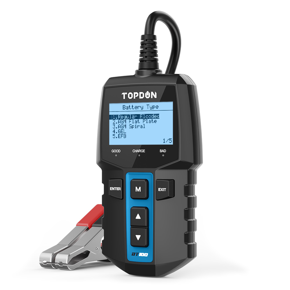 Тестер автомобильного аккумулятора TOPDON BT100, 12 В, для грузовиков и мотоциклов
