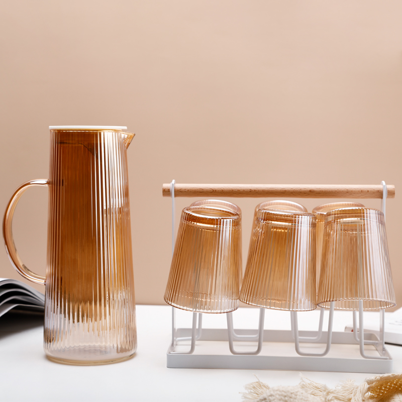 Hot Sale Christmas Household Glass Jug Water Pitcher Classic Wholesale Home Bottle 1.2 L Electroplated Color Glass