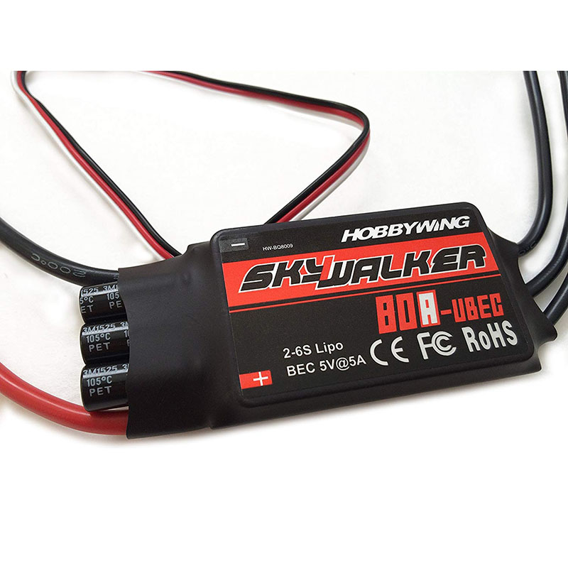 Hobbywing SkyWalker 80A бесщеточный ESC 2-6S Lipo для радиоуправляемого самолета мультикоптера радиоуправляемого самолета вертолета