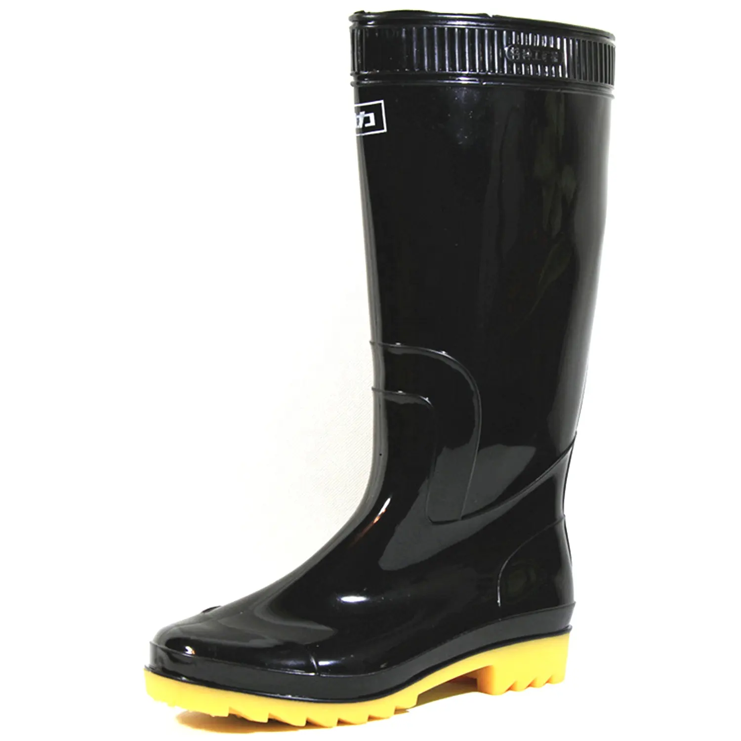 Knee length color custom printed high mining wholesale PVC waterproof rubber shoes rain boots for men