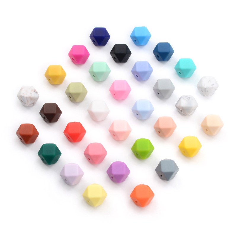 Legenday Custom Wholesale Geometry Shape Soft Chew Teether Beads Food Grade Silicone Teething Silicone Beads