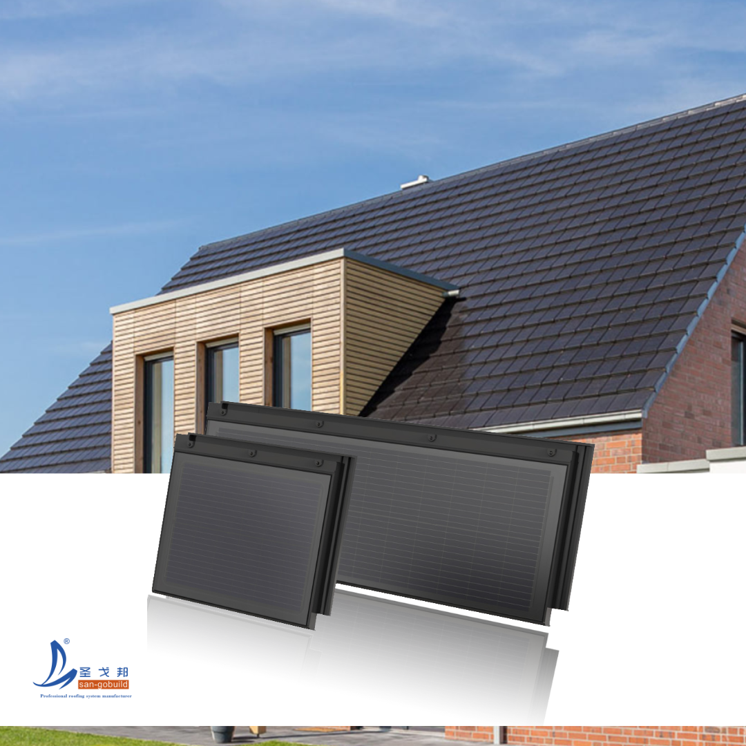 Sangobuild BIPV, встроенная фотоэлектрическая Солнечная кровельная система Solardach Tuiles solaires, солнечная черепица