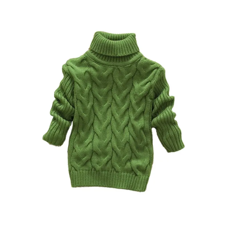 1-8Years winter boy girl kid thick Knitted bottoming turtleneck shirts baby high collar pullover toddler sweater