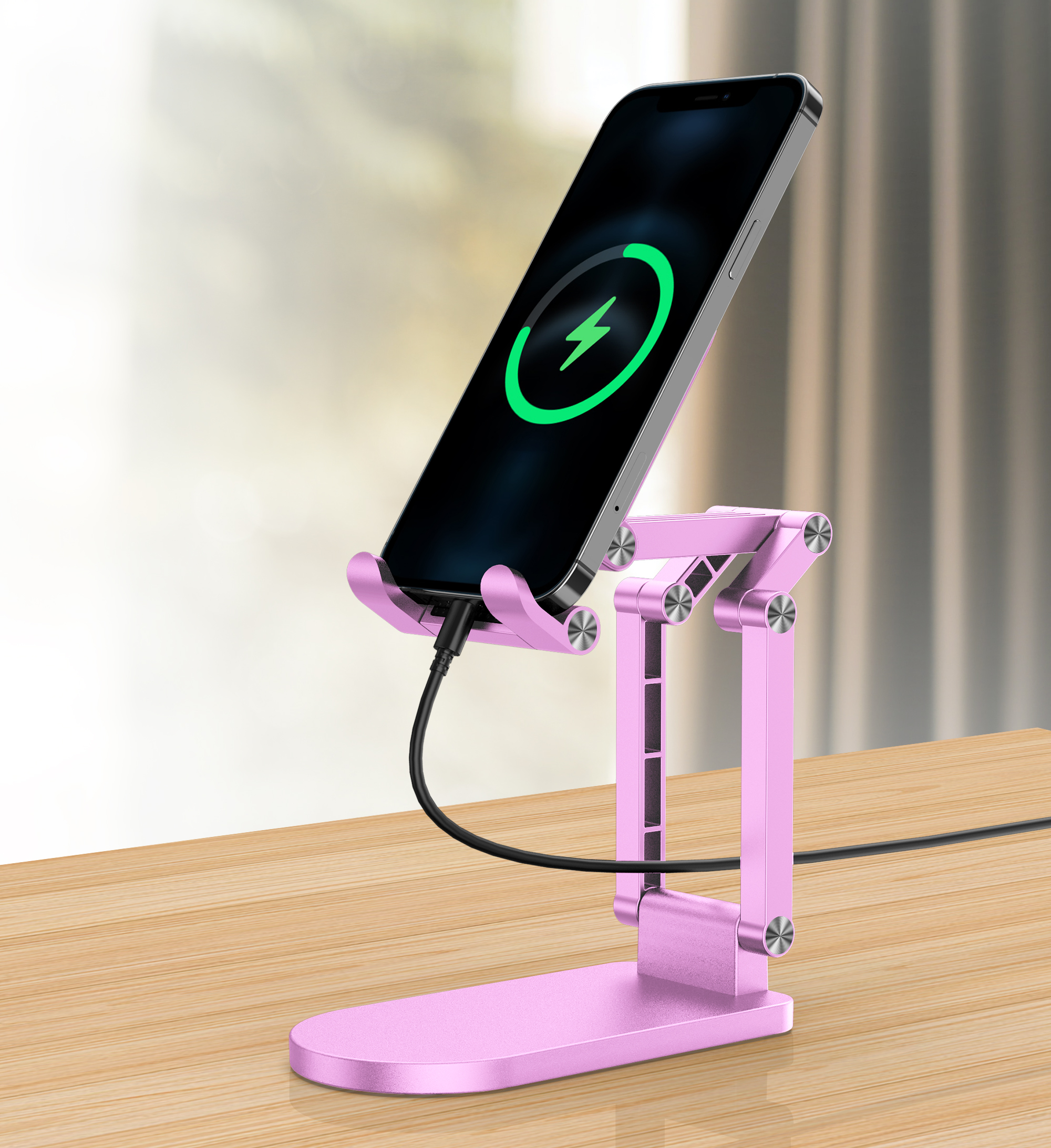 Desktop Tablet Phone Stand Mini Portable Adjustable Folding Telescopic Phone Holder With OEM Logo Phone Stand Holder