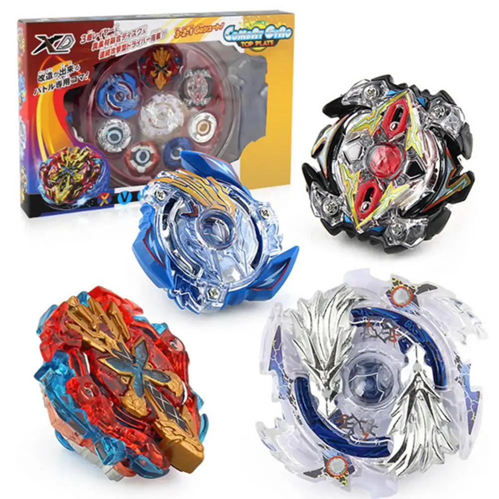 Spinning Top Toy Sets With 4 Gyros And Launcher Burst Blade Bey With Fighting Disc For Kids