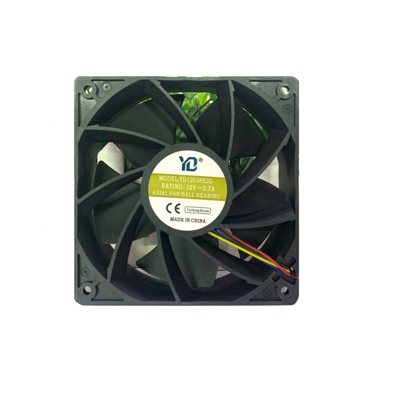 120x120x38 12V 2.7A шариковый подшипник осевой вентилятор 4 pin 6000 об/мин YD12038B2G для Antminer Avalon, с рисунком "Аладдин" Innosilicon