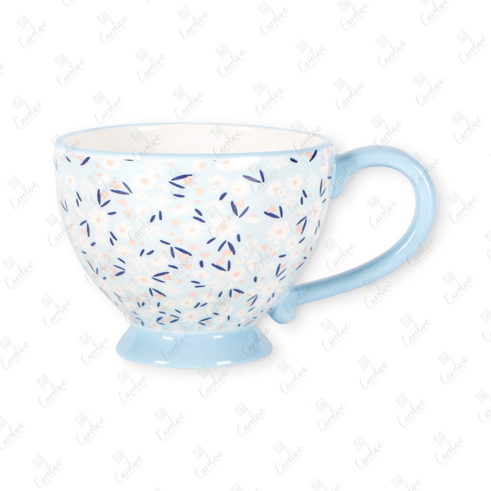 Vintage Blue Flowers Ceramic Tea Coffee Mug