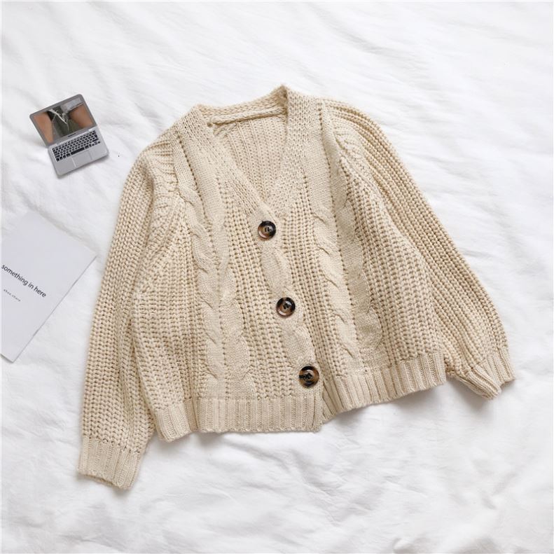 Korean Style Knitted Sweater Cardigans Women Long Sleeve Single Breasted Female Cardigan Solid Sweaters Sueter Mujer