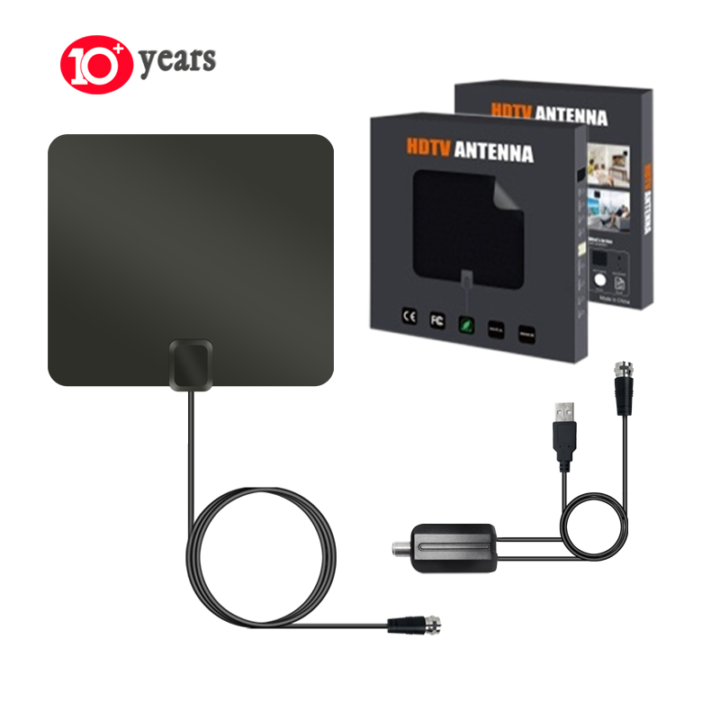 Переносной усилитель лучшего качества VHF UHF DVB-T TV Aerial Flat Indoor Digital 4K HDTV антенна с усилителем и антенной