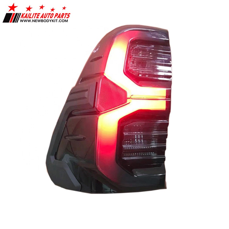 KLT 2021 New design factory price LED Smoked black tail lamp taillight with streamer for 2016 Hilux Revo Rocco