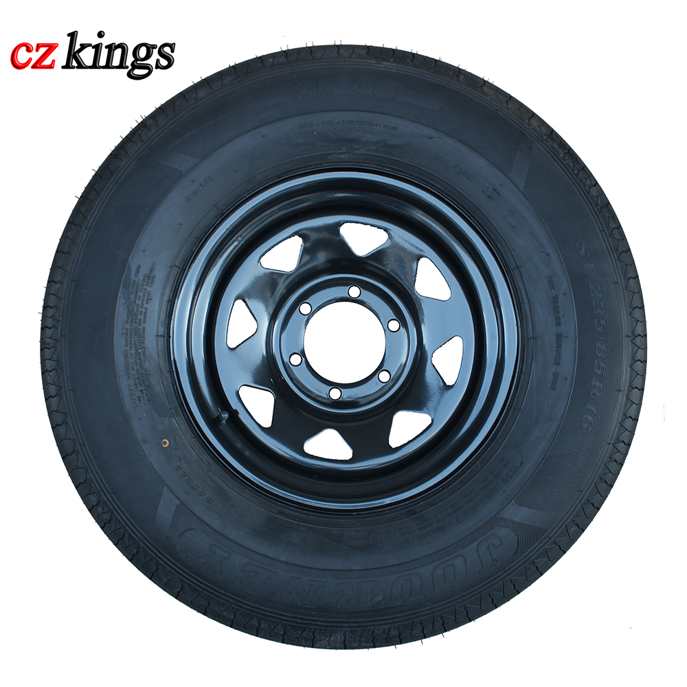 Поставщик завода ST235/85R16 трейлер шины с черным покрытым стальным колесом