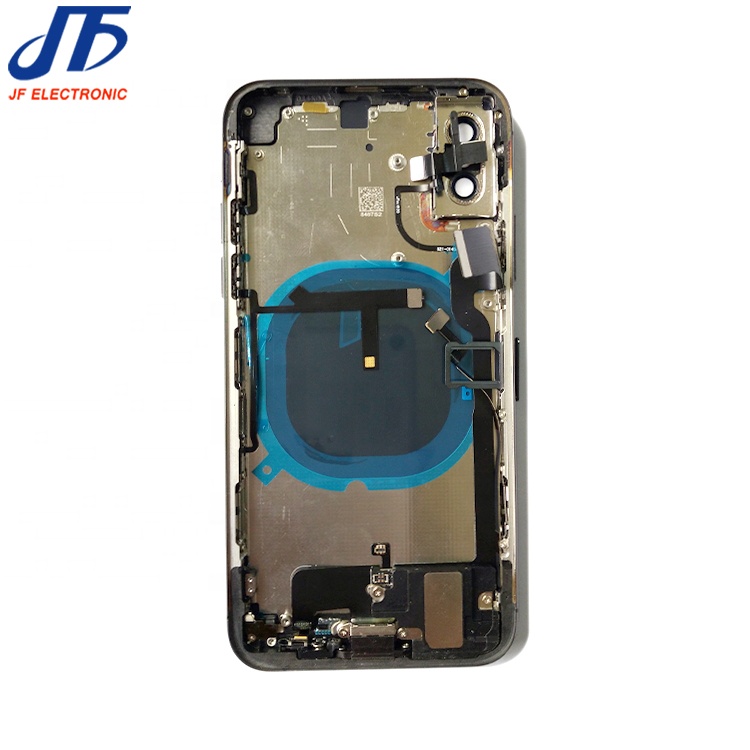 Задняя крышка батарейного отсека с мелкими деталями для iPhone X XS Max, полная задняя крышка в сборе с гибкими кабелями