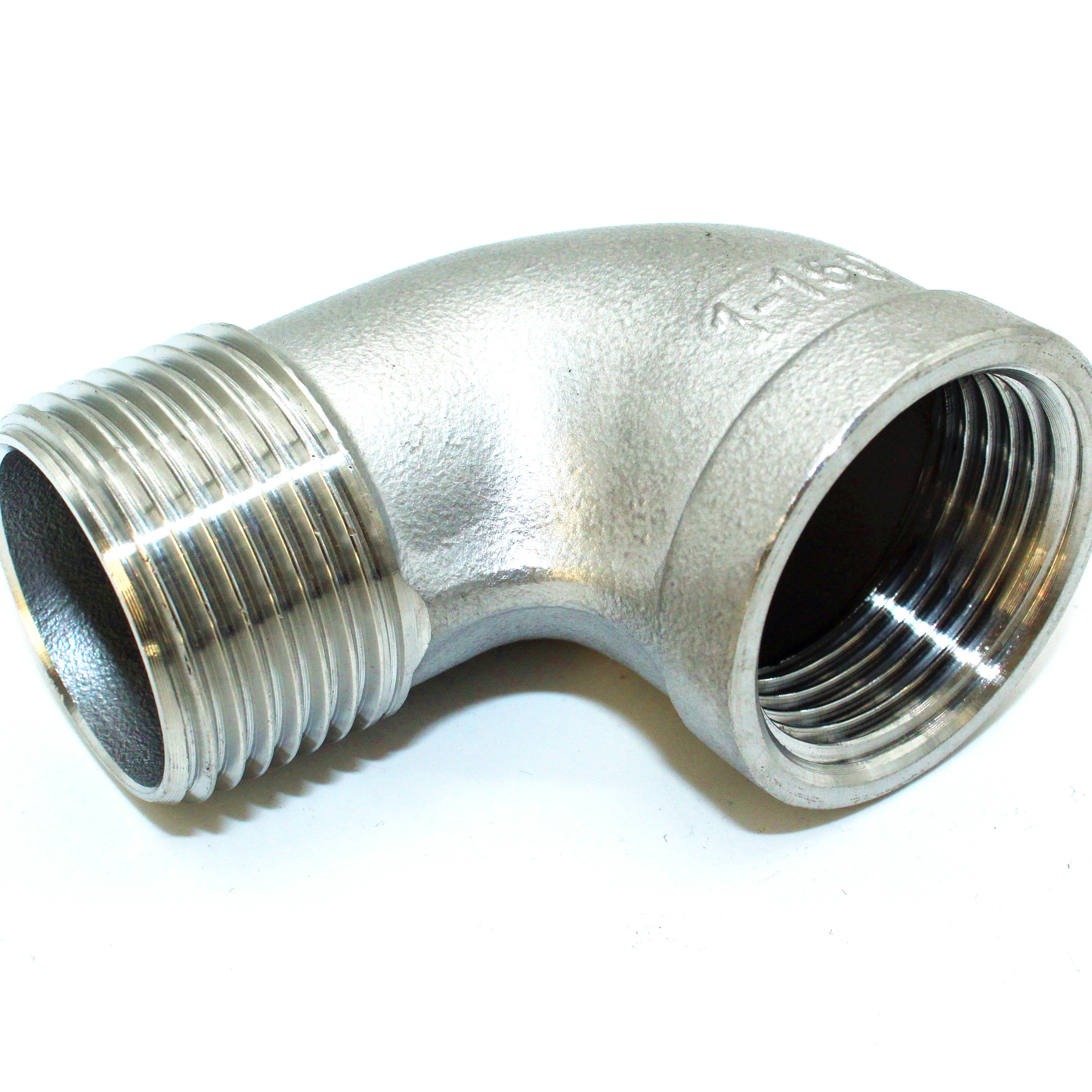 304 stainless steel threaded adapter transfer fitting male -female end thread gi pipe fitting threaded npt elbow 1/2 1/4 1/2 3/8