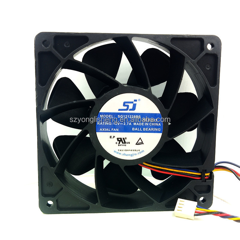 High Speed 120x120x38 12038 DC12V 2.7A 6500RPM Cooling Fan 120mm SG121238BS