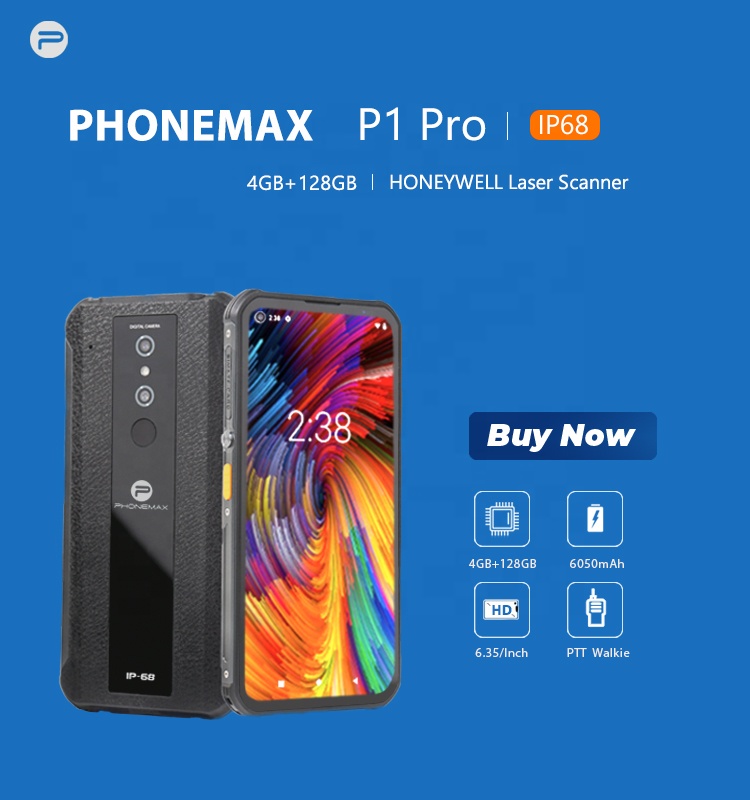 Phonemax NFC сканер штрих-кода IP68 GPS водонепроницаемый смартфон низкая цена android ручной КПК