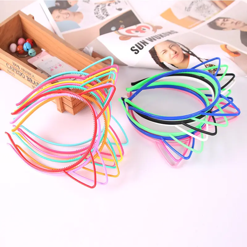 Factory Direct Sales Cute Cat Ears Headband Korean Princess Plastic Hair Hoops Kids Hair Accessories Scrunchie Christmas Gift