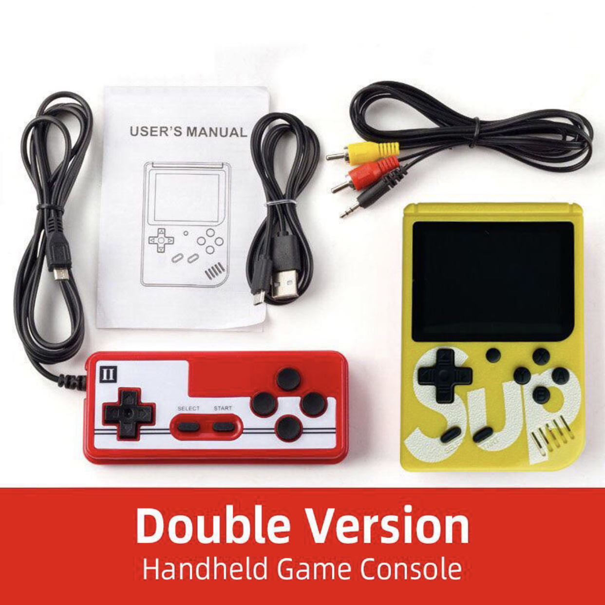 Портативная игровая приставка SUP 2 p, 3 дюйма, цветной экран, 400 игр в 1, портативные видеоигровые консоли, 2 игрока