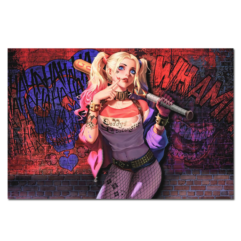 Постер из фильма «комиксы», холщовые постеры, принты Harley Quinn Joker Deadpool, картины для дома, спальни, Настенный декор, холщовая живопись