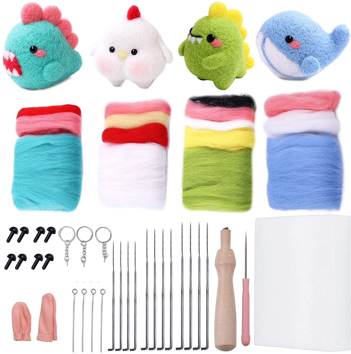 Felting Starter Kit complete Felting tool Animal Doll with felting needles