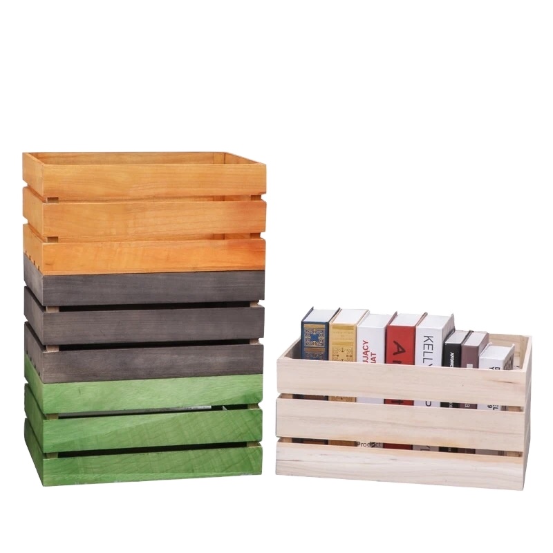 foldable customized size and style wooden stackable vegetable fruit box wooden crate