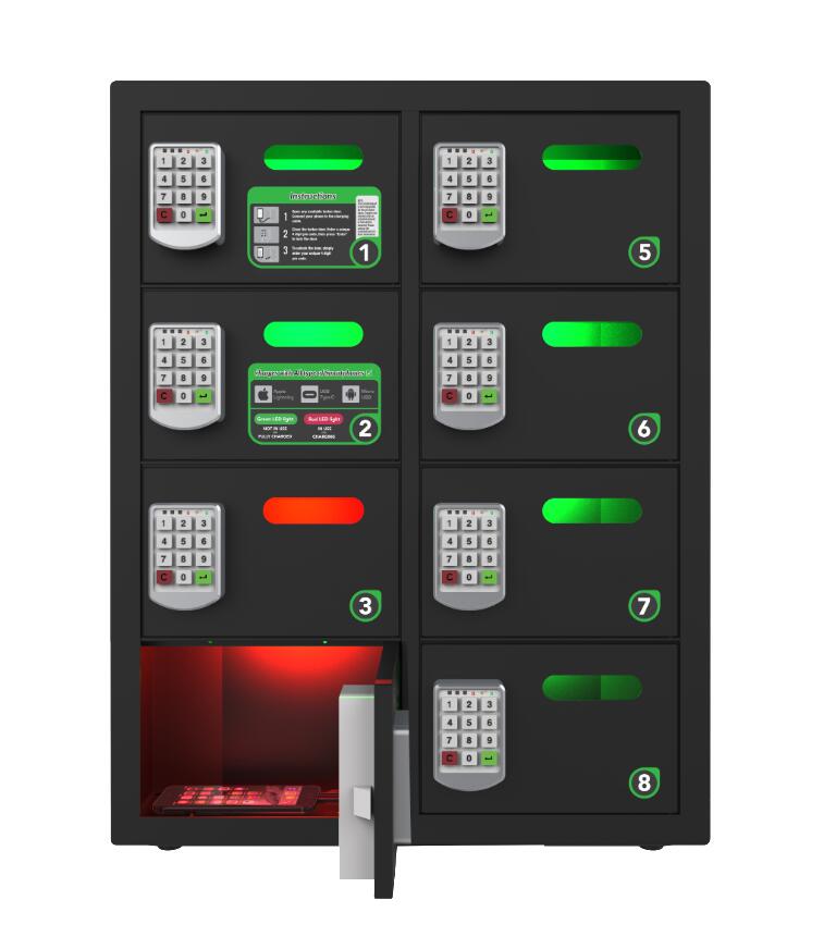 Стальной шкаф KiDiGi Cold roolled, 8 ячеек, зарядное устройство для смартфона, Европейский шкафчик