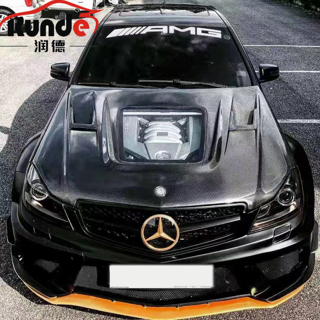 Прозрачный капот из углеродного волокна Runde для Mercedes-Benz C-CLASS Обновление W204 2007-2014, капот в стиле IMP