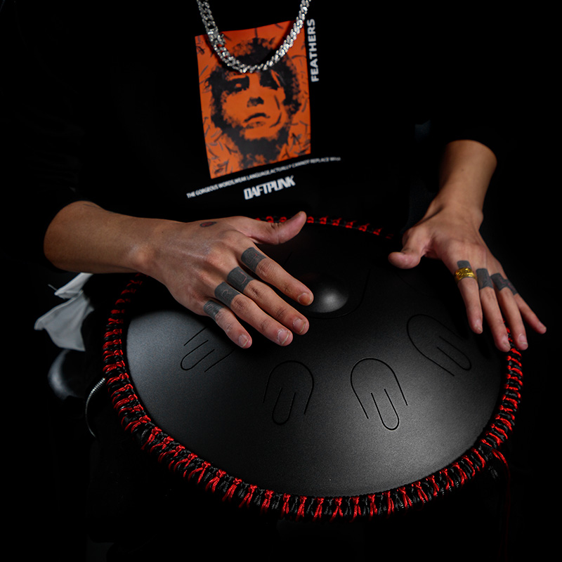Hluru-Steel Tongue Drum, Handpan Tank Drum, Musical Instruments с Bulge Bag, TAH, 9 Notes, 14 Inch
