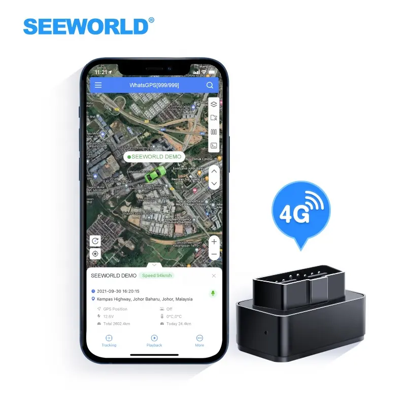 SEEWORLD 4G Auto OBD2 GPS OBD Port Fleet Tracking Device Vehicle Tracker With Live Audio