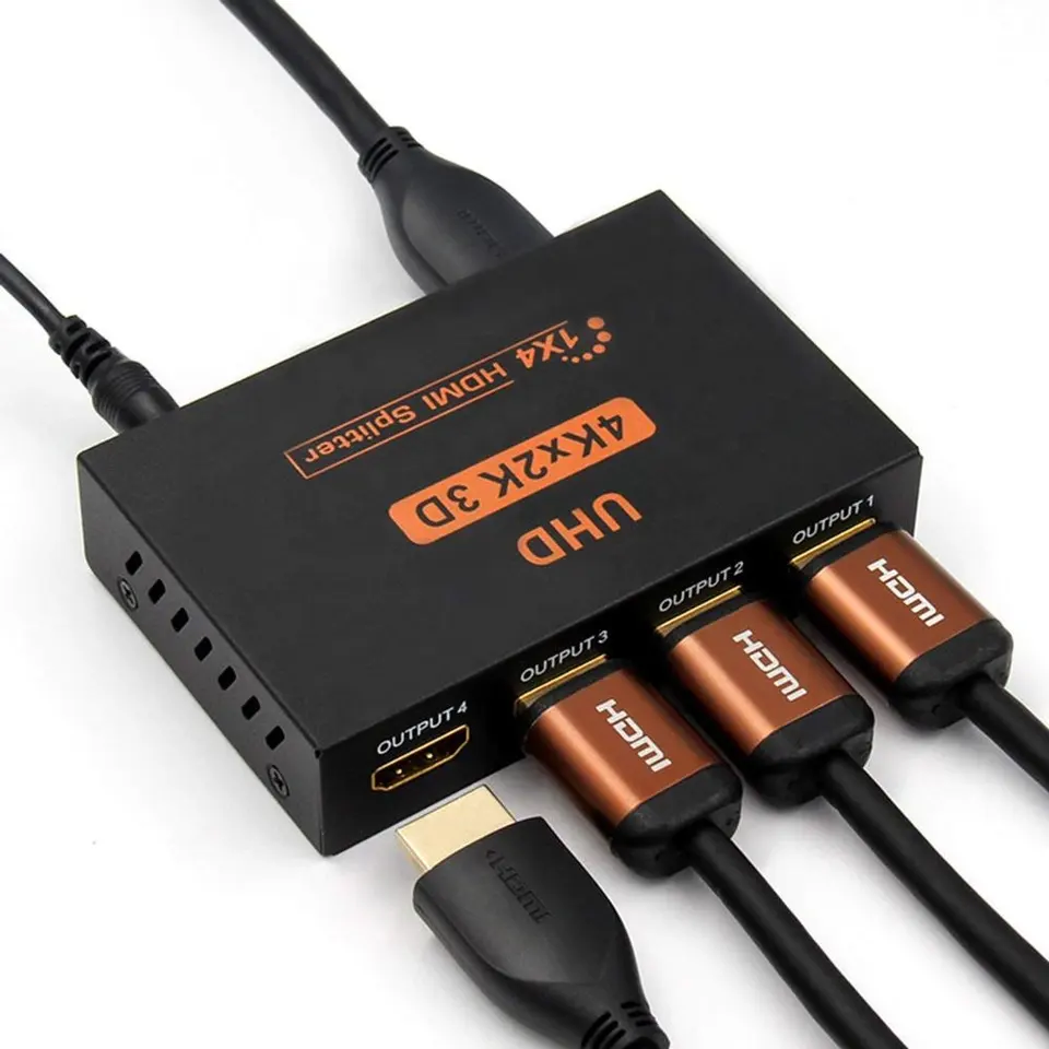 Разветвитель Full HD 4K x 2K HDMI 1 в 4 выхода разветвитель HDMI 1x4 с адаптером переменного тока дубликат/зеркальный экран Поддержка 2K x 4K 2160P 3D Аудио