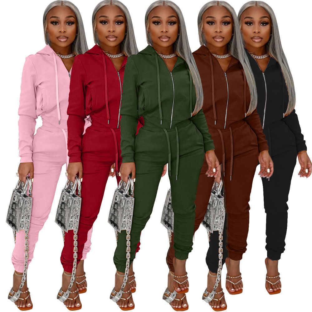 2021 New Women fall sets ropa sport de mujer casual 2 piece set hoodie tracksuit women jogger set
