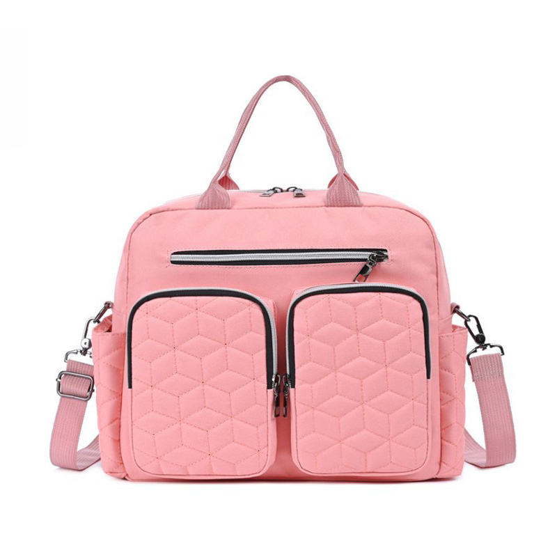 2 In 1 Luxury Quilted Waterproof Blank Shoulder Crossbody Insular Nappy Wet Bag Mommy Small Baby Quilted Diaper Bag Tote Bag