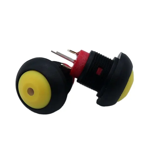 Domed head LED push button switch colorful yellow head small 12mm push button switch momentary ON OFF