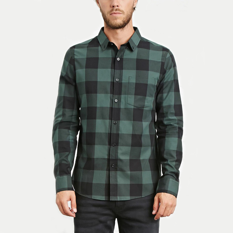 Оптовая Продажа Модные мужские повседневные dri fit с длинным рукавом клетчатая Кнопка фланелевая рубашка
