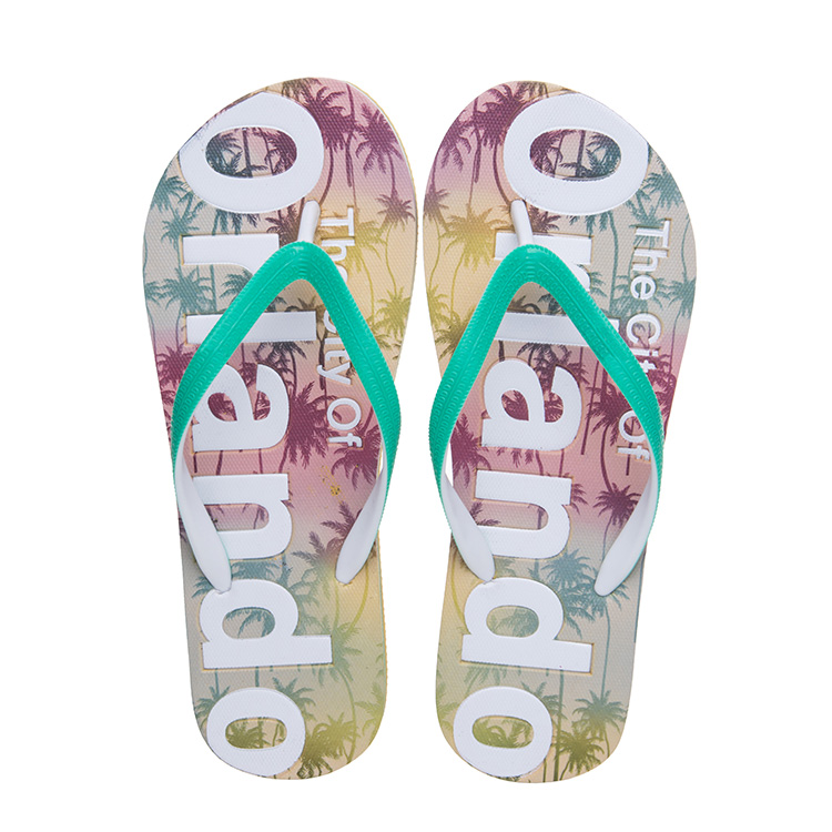 Wholesale Ladies Summer Print Beach Slides Custom Casual Slippers Women Flip Flops