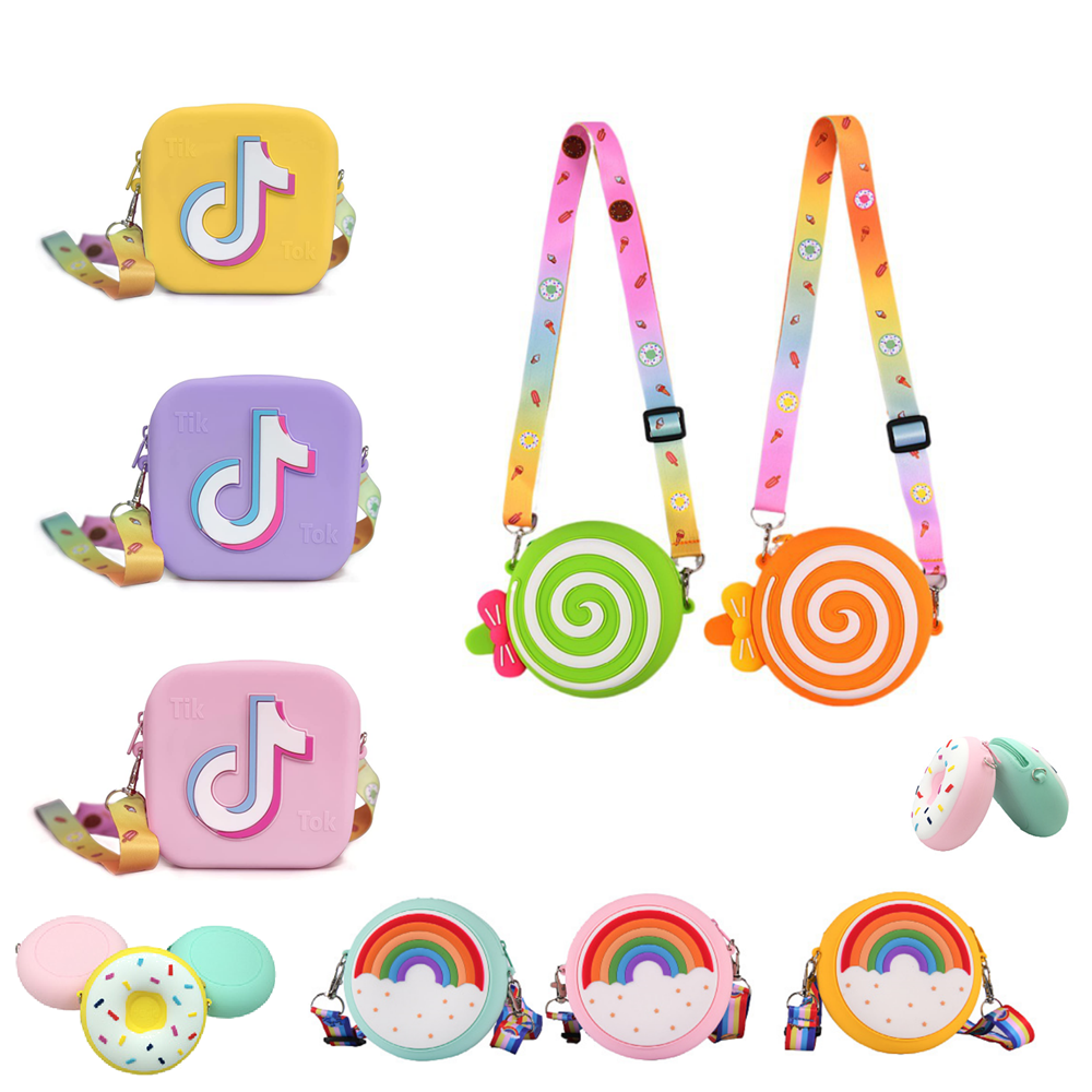 Mini Cute Little Handbagse Princess Coin Purse snack zip Gifts Kids Shoulder silicone hand bag girls