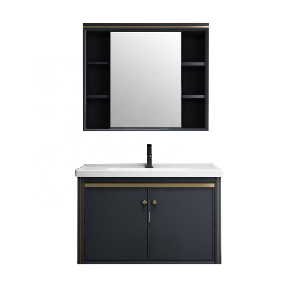 small size wall mounted bathroom cabinet dark blue bathroom mirror cabinet